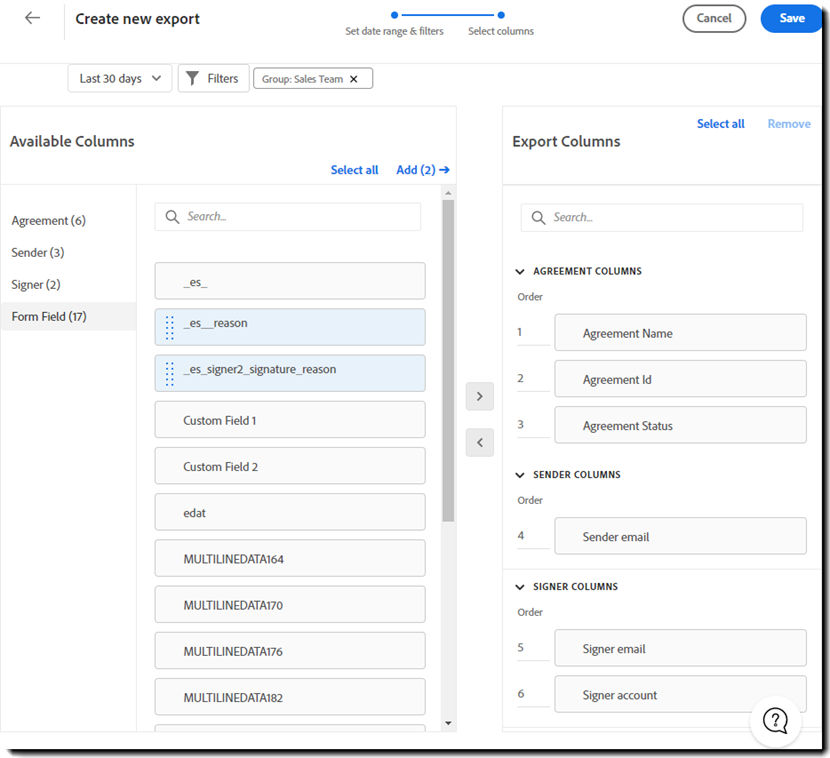 Create A New Data Export
